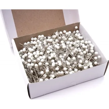 Špendlík s plastovou hlavičkou 32 mm, barva bílá