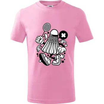 Badmintoňák - Tričko dětské bavlněné - 98 cm / 2 roky ( Růžová )