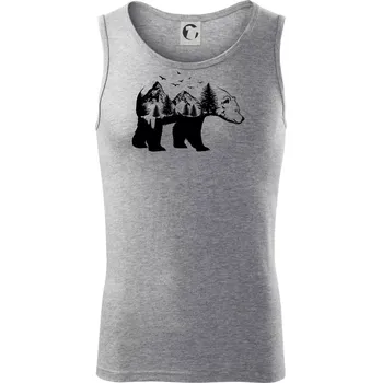 Medvěd ilustrace - Tílko pánské Core - L ( Tmavě šedý melír )