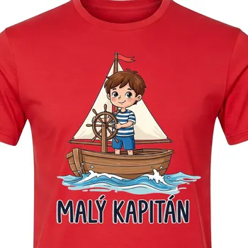 Pánské tričko Námořnické tričko Malý Kapitán - velikost 146, Barva Červená