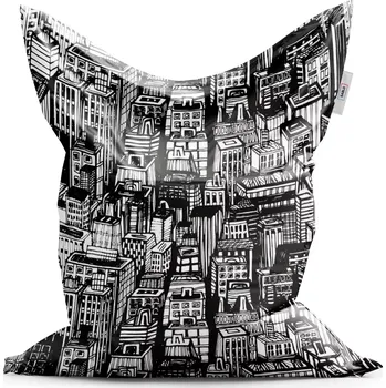 Sedací pytel Sablio Sedací vak Classic Kreslené mrakodrapy - 200x140 cm