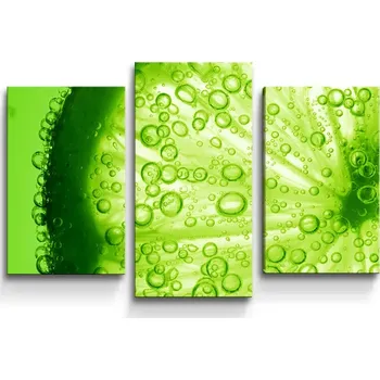 Obraz Sablio Obraz - 3-dílný Limetka - 75x50 cm