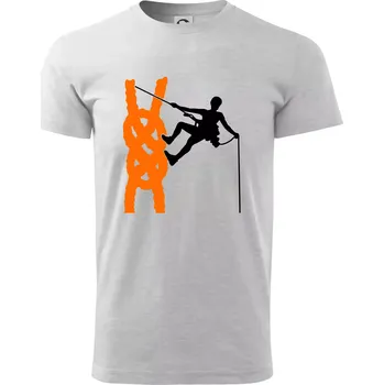 Pánské tričko Lano horolezec - Triko extra velké (5-8XL) - 6XL ( Světlešedý Melír )