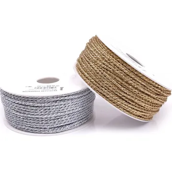 Příze Kroucená šnůrka rexorová 3mm, barva Stříbrná