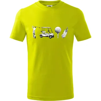 Chlapecké tričko Golfový set - Tričko dětské bavlněné - 104-110cm / 3-4 roky ( Limetková )