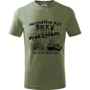 Nesnáším být sexy - vyvažečka - Tričko dětské bavlněné - 146 cm/10 let ( Khaki )