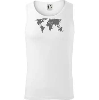 Mapa světa otisk - Tílko pánské Core - S ( Bílá )