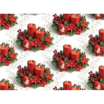 Balící papír Vánoční papír 70x100 cm červený svícen