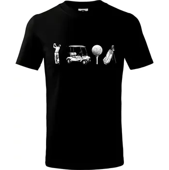 Golfový set - Tričko dětské bavlněné - 98 cm / 2 roky ( Černá )