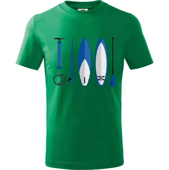 Paddleboard set - Tričko dětské bavlněné - 98 cm / 2 roky ( Středně zelená )