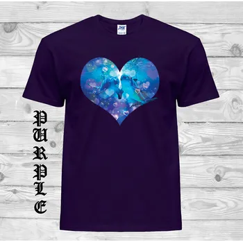 levne-bavlnene-tricko-potisk-nekonecna-laska-delfinu Barva: Purple - purpurová, velikost: S