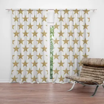 Závěs Sablio Závěs Zlaté hvězdy: 2ks 140x250cm