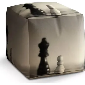 Taburet Sablio Taburet Cube Šachy: 40x40x40 cm