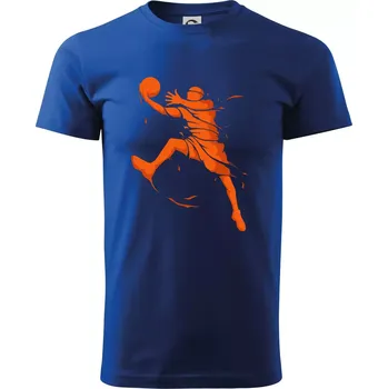 Pánské tričko Basketball player splash - Triko extra velké (5-8XL) - 6XL ( Královská modrá )
