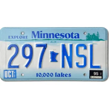 Plechová cedule Americká SPZ Minnesota 10 000 lakes
