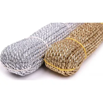 Příze Kroucená šnůrka rexorová 4mm, barva Zlatá