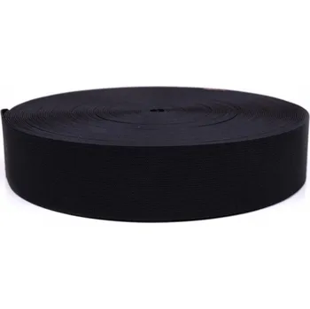 Pruženka hladká šíře 50mm tkaná černá ČR - EL, barva Černá