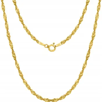 Náhrdelník ŘETÍZEK ZLATÝ SINGAPUR DÁMSKÝ NÁHRDELNÍK STŘÍBRO O RYZOSTI 925