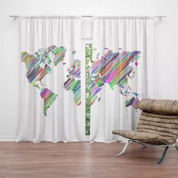 Závěs Sablio Závěs Barevné světadíly: 2ks 140x250cm