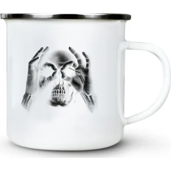 Lebka - kuk - Plechový hrnek VELKÝ 400ml (500 ml po okraj) - 400 ml
