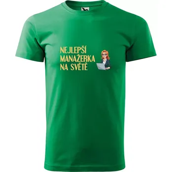 Sablio Tričko s potiskem Nejlepší manažerka na světě - zelené 2XL