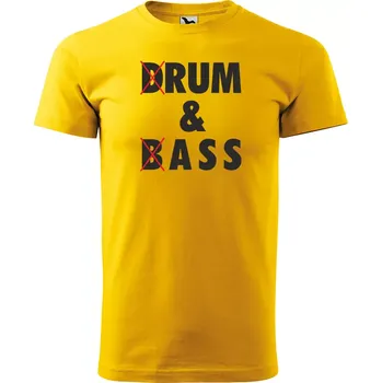 Pánské tričko Sablio Tričko s potiskem Drum & Bass - žluté XL