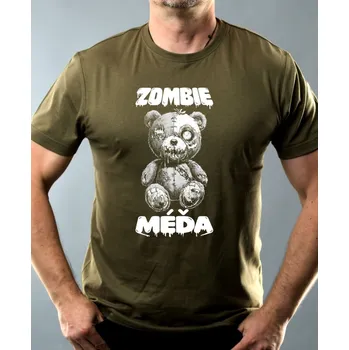 Pánské tričko Zombie méďa, bílý potisk - Pánské tričko Basic - Nejoblíbenější - 2XL