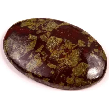 Korálek Kabošon Dragon Blood Jasper č.2197 (37x24x6mm)