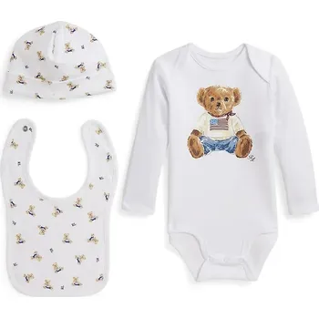 Kojenecké oblečení Bavlněné kojenecké body Polo Ralph Lauren 320P00760001 bílá 00X, vel. 70-74