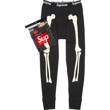 Pánské termo spodky Supreme Hanes Bones Thermal Pant FW25 (1 Pack) Black Velikost: L