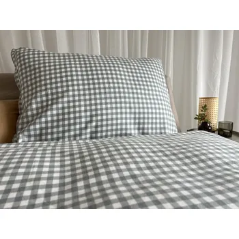 Povlečení Flanelové povlečení kostička šalvěj - 240x220 + 2x 70x90 cm