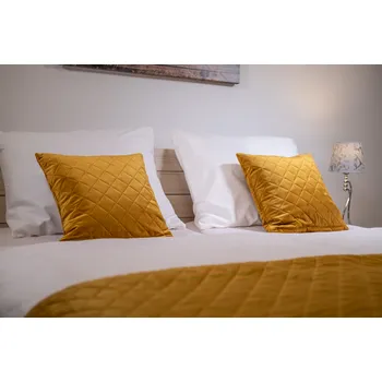 Přehoz na lůžko Přehoz VELVET: 41_Horčicově žlutá 170 x 70 cm (Jednolůžková postel)