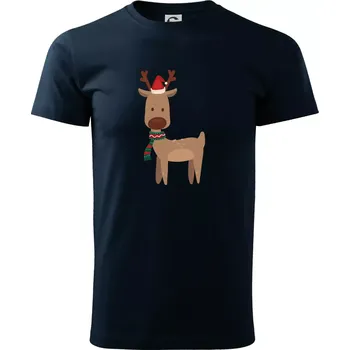 Pánské tričko Vánoční sob - Triko extra velké (5-8XL) - 8XL ( Námořní modrá (velmi tmavá - téměř černá) )