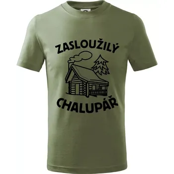 Zasloužilý chalupář - Tričko dětské bavlněné - 122 cm/6 let ( Khaki )