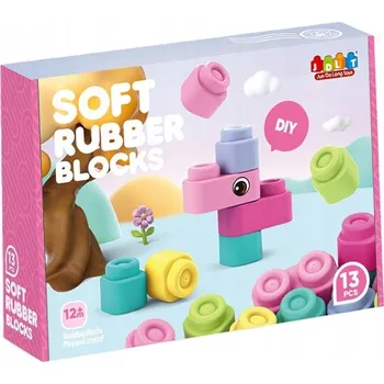 ostatní stavebnice Měkké gumové obdélníkové růžové Stavebnice 13 ks 12M+ jako Dárek