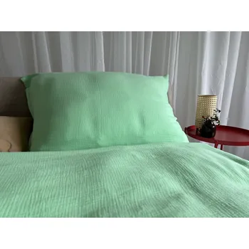 Povlečení Mušelínové povlečení limetka bio bavlna - 140x200 + 70x90 cm (standard)