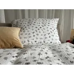 Mušelínové povlečení bylinky - 200x220+2x50x70 cm šev uprostřed