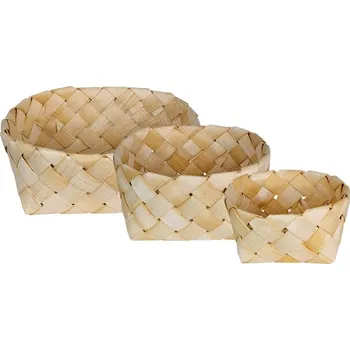 Úložný box Dřevěné košíky Märta - přírodní barva - sada 3 kusů - Strömshaga AB - 1&nbsp;ks