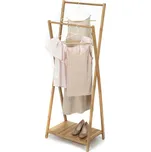 Bambusový věšák na oblečení Compactor Bamboo, dvojitý, hnědá