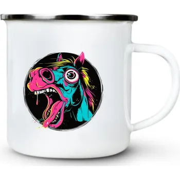 Kůň s duší jednorožce - Plechový hrnek VELKÝ 400ml (500 ml po okraj) - 400 ml