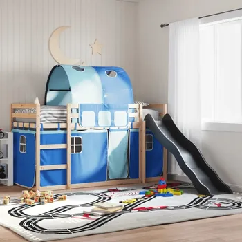 Postel Jednolůžková dřevěná postel VidaXL 80x200 cm, modrá