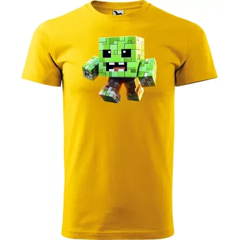 Pánské tričko Sablio Tričko s potiskem Blocks Mob - žluté M