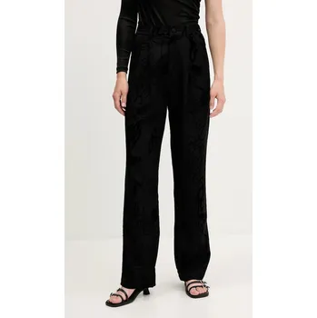 Dámské kalhoty Kalhoty Desigual FLOCK dámské, černá barva, široké, high waist, 25WWPW05 99X, vel. XS