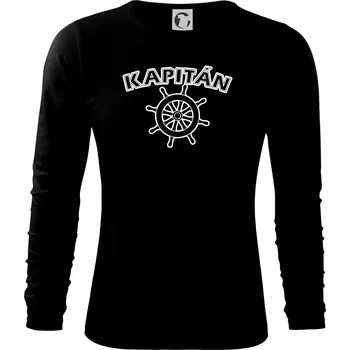 Pánská móda Kapitán kormidlo - Triko s dlouhým rukávem FIT-T long sleeve - S ( Černá )