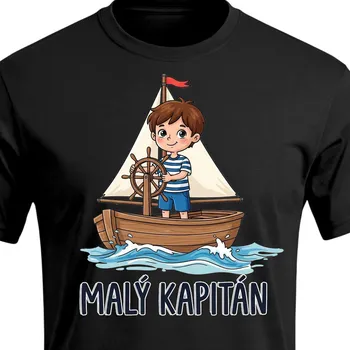 Pánské tričko Námořnické tričko Malý Kapitán - velikost 134, Barva Černá