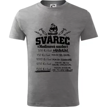 Chlapecké tričko Svářeč - hodinová sazba - Tričko dětské bavlněné - 98 cm / 2 roky ( Tmavě šedý melír )