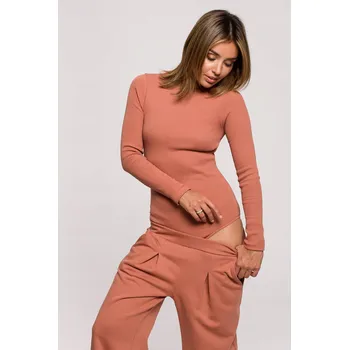 Body OUTLET TRIČKO DÁMSKÉ ELEGANTNÍ BODY S ROZPARKEM ORANŽOVÁ 44 XXL