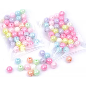 Korálek Korálky barevné průměr 8 mm 10 g, barva Mix barev