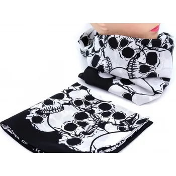 Šátek Šátek bavlněný 70x70 cm lebky, barva černá