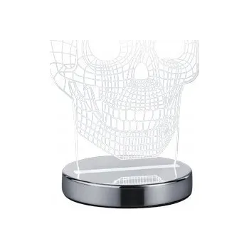 Lampička Stolní lampa Trio Skull, čirá/stříbrná, 7 W